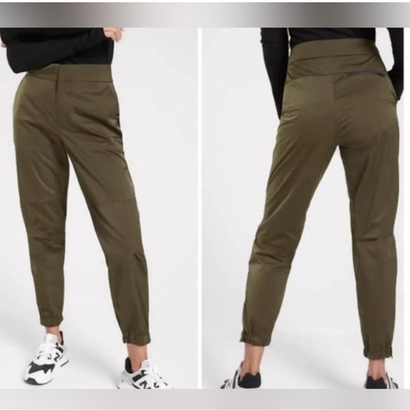 Athleta Green Radiant Joggers Sz 8 - Picture 1 of 5